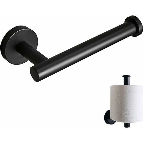 Porte-Papier Hygiénique Noir, Porte Papier WC Mural, Porte-Papier Acier Inoxydable, Mural Métal Porte Papier, Forte Portance, sans Rouille, pour Cuisine, Salle Bain, Noir (1/4)