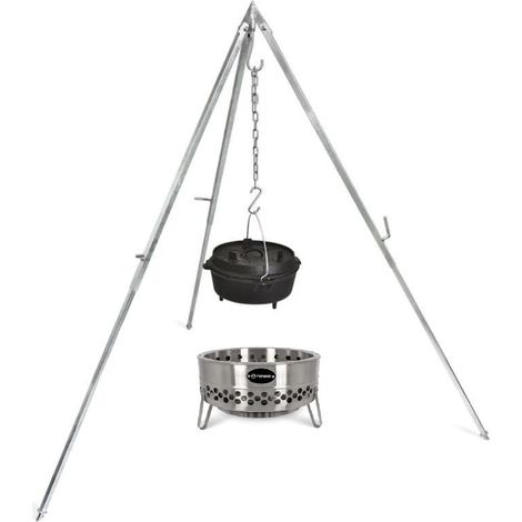 Petromax Feuerschale Tyropit Set inkl. Dreibein, Rost & Feuertopf ft9 Schwenkgrill (1/2)