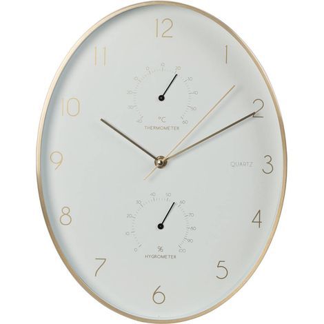 Wanduhr ALU mit Thermometer und Hygrometer