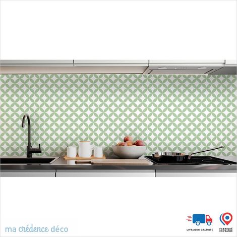 Crédence : Rosaces et couleurs 2 - Couleur Vert blanc - Alu composite - 60 - 120 (1/3)