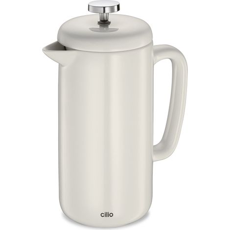 Caffettiera a pistone Cilio Bianca, in porcellana, 1,0 l (8 tazze), diametro 10 x 23 cm, bianca (1/4)