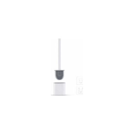 Tigrezy -Brosse WC Silicone Plate- Brosse Toilette et Supports,Balayette WC Ventilée, Séchage Rapide sans Odeur, Balai WC Montage Mural/au Sol, Salle de Bain et WC Blanc (1/5)