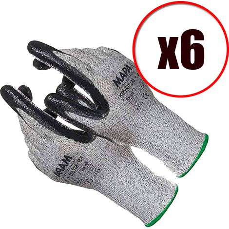Lot de 6 paires de gants de travail tricot anti coupure Krynit 563 EN388 EN 420 Taille - Taille 7 (1/4)