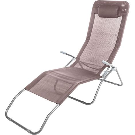 Saunaliege XXL taupe und Nackenkissen, 67x116x154cm