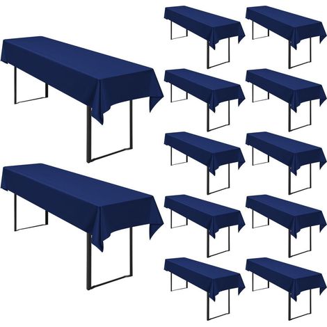 12er Pack Biertischdecken Marineblau 250x100cm Polyester für Partys & Events