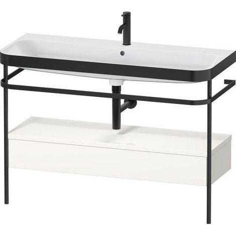Ensemble lavabo HAPPY D.2 PLUS 1175x490mm sans trou de robinetterie, blanc super mat