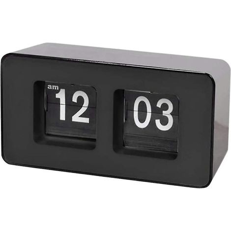 Automatischer Wecker mit absteigender Seitenanzeige, klassischer Retro-Wecker, digitaler Tischwecker, fürs Schlafzimmer (schwarz, Bestseller)