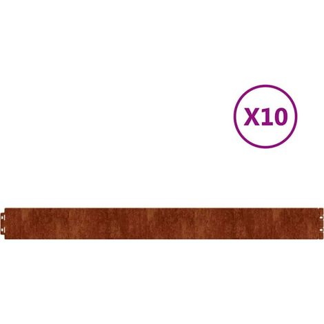 Bordures de pelouse 10 pcs 10x103 cm acier corten flexible (1/5)
