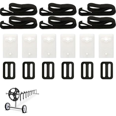 6 correas de sujeción para cubierta solar móvil para piscina, cubierta protectora, película de burbujas (1/5)