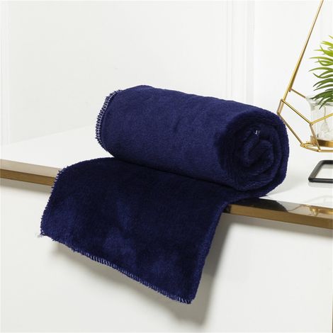 Couverture En Polaire - 70 x 100 cm - Pour Canapé Lit Camping Voyage - Bleue - 1 Pièce (1/2)