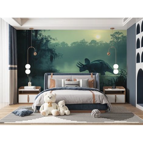 Papier peint animaux triceratops au bord du lac 1 - 150 x 250 cm (1/2)