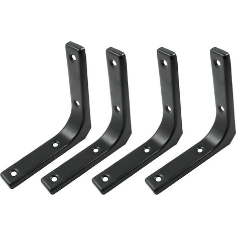 (4pcs) Wall Shelf Bracket, Matte Black Metal Bracket, Kitchen Decor Bracket, Heavy Duty Bracket, Storage Rack-Wall Shelf (1/5)