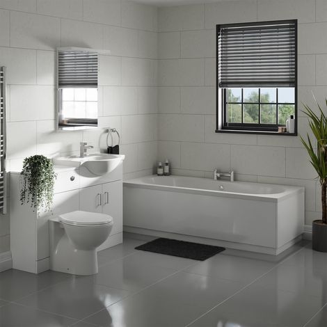 Arena 1700mm Straight Bath Modern Bathroom Suite (1/3)