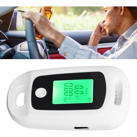 Testeur d'Alcool avec Écran LCD, USB Rechargeable, Haute Précision, Portable, Détection Rapide, Poids Léger 63g, Purification Intégrée, ABS, Blanc (1/5)