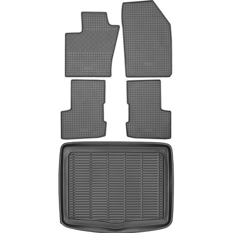 Ensemble de tapis de sol en caoutchouc pour Fiat 500X Crossover (à partir de 2015) + tapis de coffre (1/5)