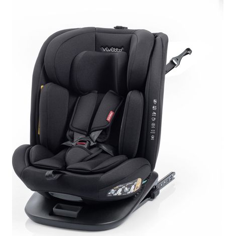 Silla de auto - BABYAUTO - Garaia Vivitta - Grupo 0/1/2/3 - 40/150 cm - Isofix + Top Tether - Giratoria - Inclinable - Negro