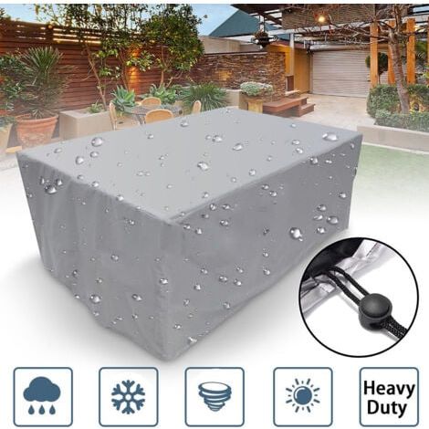 Housse de protection rectangulaire pour meubles de jardin, en polyester, imperméable, anti-poussière, anti-UV, pour chaise ou table de jardin (dimensions : 180x150x80cm) (1/4)