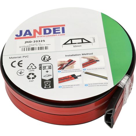 Jandei - Canaleta pasacables con adhesivo Negra 50122000mm