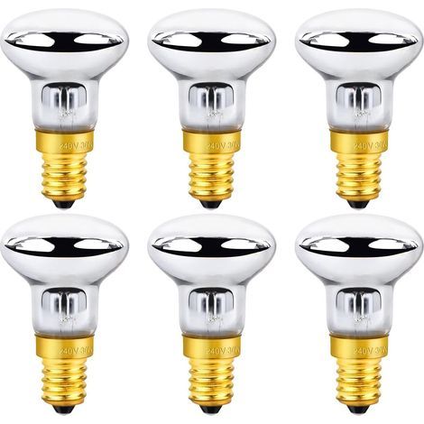 Lot de 6 ampoules E14 R39 30W lumière chaude 2700K 340lm pour lampes à lave (1/5)