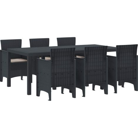 Garten Essgruppe 7 pcs Anthrazit Polypropylen