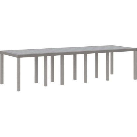 Maison Exclusive - Gartentisch Hellgrau 300 x 100 x 73 cm Poly-Ra (1/5)