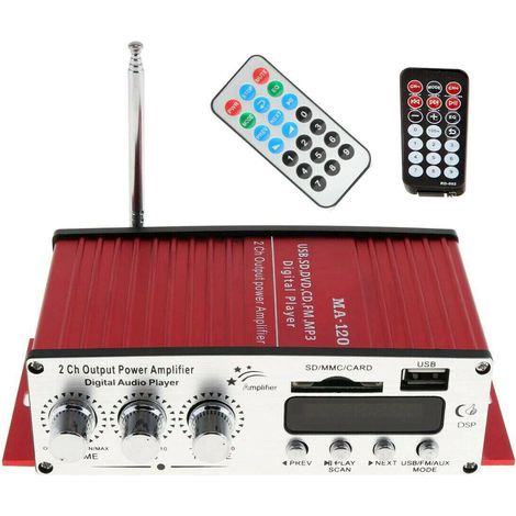 Amplificatore audio 12V casa auto 2 canali 40W RMS 4-16 Ohm telecomando MA-120 (1/3)
