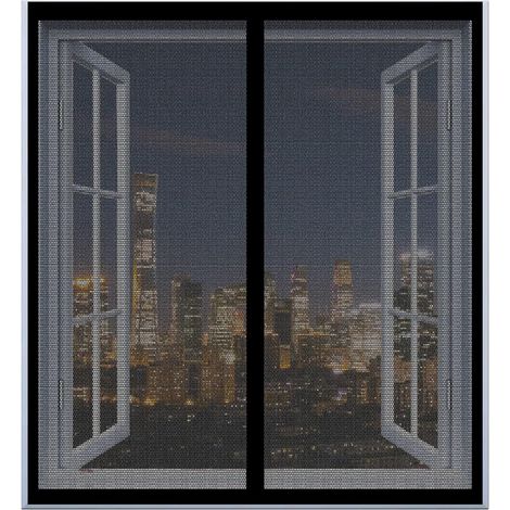 Moustiquaire Porte Magnétique 90 x 135 cm Rideau De Porte Anti-Insectes Sans Poinçon Pou Aimantée Moustiquaire Pour Fenêtres Porte, Noir