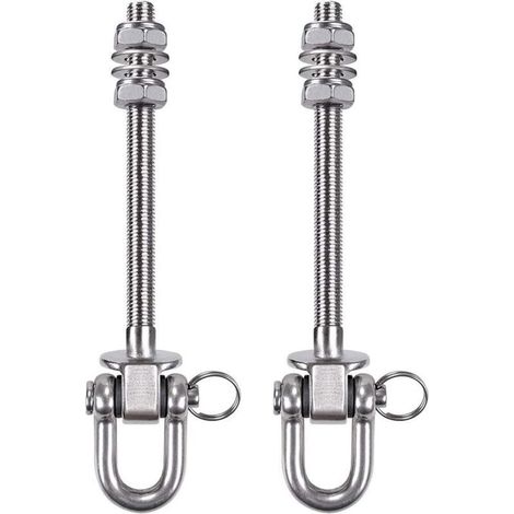 Cintre Robuste en Acier Inoxydable - Capacité de 300kg - 21 cm- Crochets pour balançoire en Bois et en Acier - pour hamac de Yoga, hamac, Sac de Frappe, véranda (1/3)