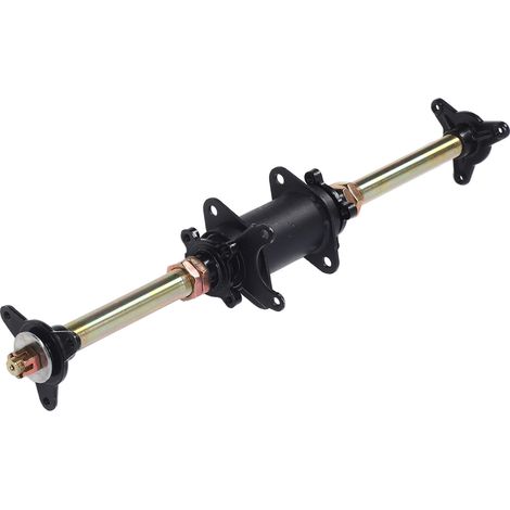 Kit d'assemblage d'essieu arrière en direct Go Kart, 650mm, avec pignon, frein, support de disque, bride de moyeu de siège pour tricycle Quad Drift (1/5)