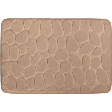 TAPIS DE BAIN GALET MOUSSE CAPPUCCINO 40X60 CM (1/3)