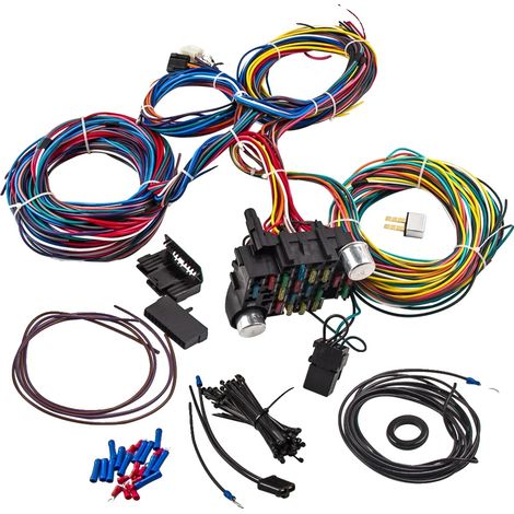 Mazo de cables, 21 circuitos, material de cableado de alto rendimiento, compatible con camionetas Chevrolet Chevy de 1928 a 1933, cables codificados por colores, kit completo. (1/5)