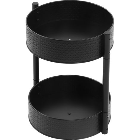 Étagère à épices rotative de comptoir à double niveau, multifonctionnelle, pivotante à 360 degrés, pour le rangement des épices dans la cuisine. (1/5)