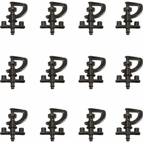Micro-arroseur G 360° rotatif - 12 pièces, buse d'irrigation plastique pour jardin et plantes (1/5)
