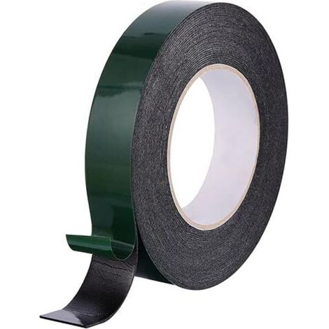 Rouleau de ruban adhésif double face en mousse de 10 m (25 mm), étanche, pour plaques d'immatriculation et garnitures de voiture, (1/5)