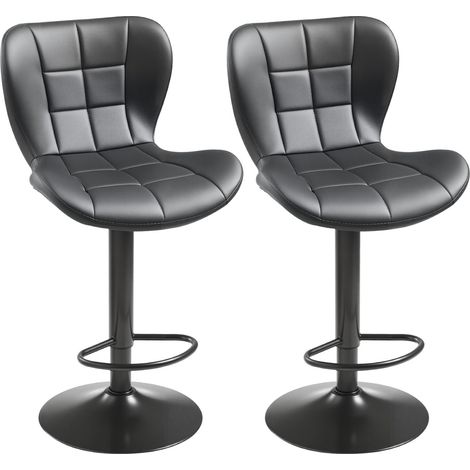Mophorn Moderner Barhocker aus PU-Leder, 2er-Set, 360° drehbar mit Rückenlehne und Fußstütze, höhenverstellbar, belastbar bis 149,7 kg, ideal für Küche, Esszimmer und Bar (1/5)