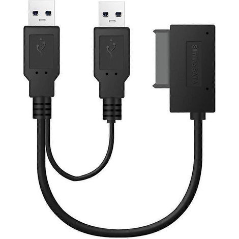 USB 2.0 auf 6+7 13-Pin Slimline-SATA-Kabel, USB 2.0-Netzteil für Laptop (1/5)