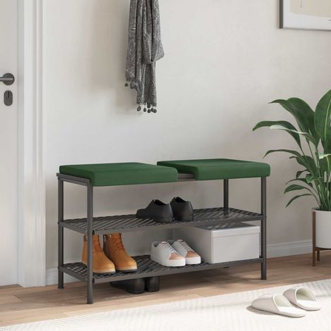 vidaXL Cuscino per panchina 2 pz corduroy Verde Scuro Profondità 35 cm (1/5)