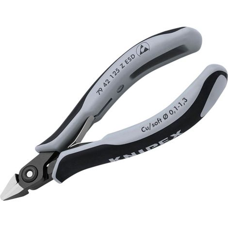 KNIPEX 79 42 125 Z ESD Precision Electronics Side Cutter ESD with multi-component handles burnished 125 mm