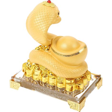 Serpent Symbolisant, de Dorée Chinois Zodiaque Figurine du en Résine Décoration Élégante pour la Prospérité Fortune pour 2025 Bureau et Maison (1/5)