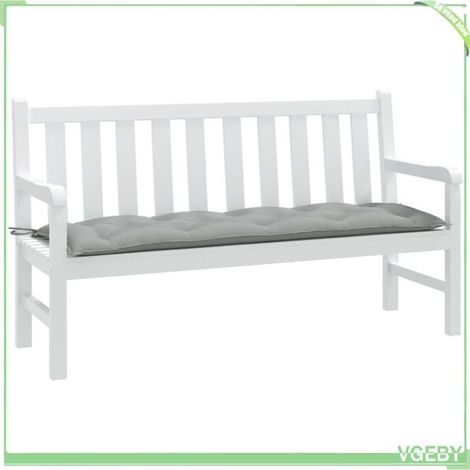 4002553 Coussin de banc de jardin gris clair mélangé 150x50x7 cm tissu (1/5)