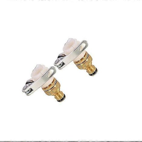 Ensemble de 2 raccords universels en laiton pour robinet 15-18 mm - Adaptateur femelle 2 en 1 pour robinet - Raccord de tuyau d'arrosage en laiton avec réglage universel (1/5)