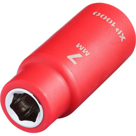 Draper 18744 XP1000 VDE Socket, 1/4"" Sq. Dr., 7mm (1/2)