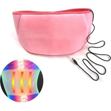 Ceinture chauffante lombaire USB réglable, soulage les douleurs abdominales et menstruelles, portable. (1/2)