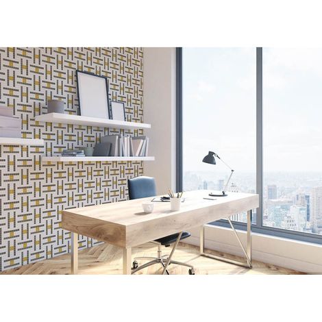 Carrelage effet graphique HEXAGONE HEX ASTER 25x22cm  Noir - Boîte de 1.04 m2 (1/2)