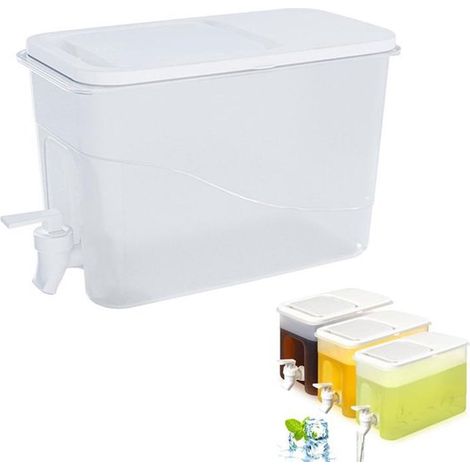 Distributeur de boissons réfrigéré - 4 litres - Blanc - Distributeur de boissons froides - Avec robinet (1/5)
