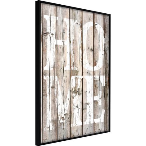 Affiche Murale Encadrée "Vintage Home" 30 x 42 cm Noir