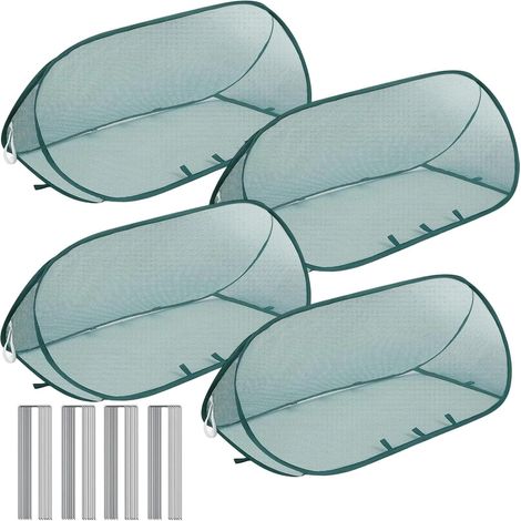 Housse de protection pliable pour - Avec 32 piquets de sol - Filet de protection pliable - Pour l'intérieur et l'extérieur - Serre surélevée - Légumes, fleurs, fraises, , tomates (1/5)