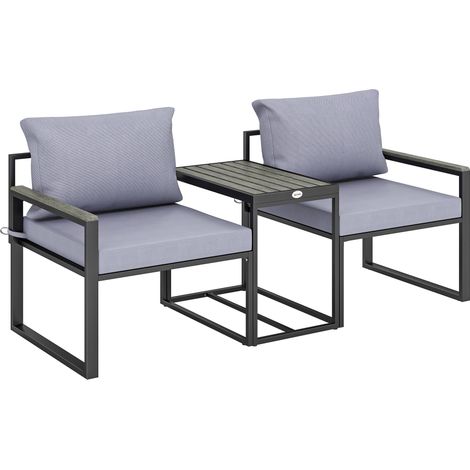 Conjunto modular de muebles de balcón con cojines, 3 piezas. (1/5)