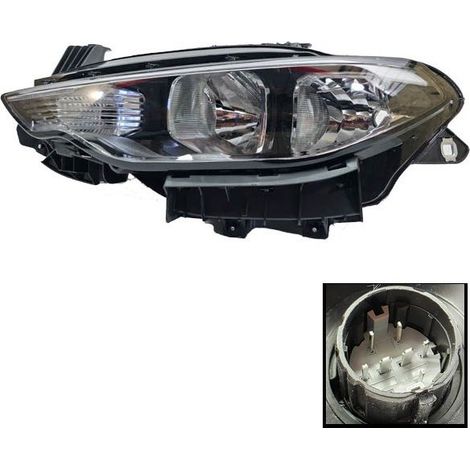 Faro izquierdo Fiat Egea 2015+ ajuste eléctrico, marco cromado  51984488, 52094994