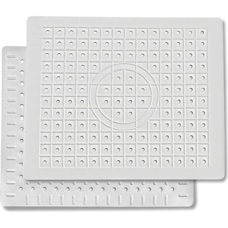 Lot de 2 tapis d'évier blancs, 31 x 26 cm, tapis de séchage de vaisselle, tapis de protection pour le fond de l'évier, tapis d'évier à drainage rapide